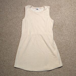 Beyond Yoga Out Of Town Dress Womens Medium Cream Terry Cloth Sleeveless Mini